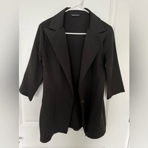 Black cropped sleeve blazer